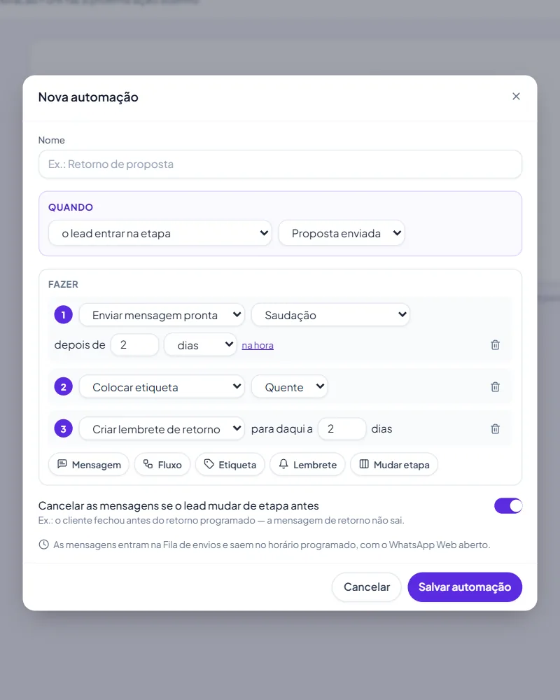 Editor de automação